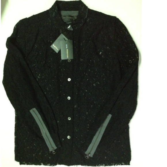 NEW zadig&voltaire black lace shirt blouse size S - Picture 2 of 2